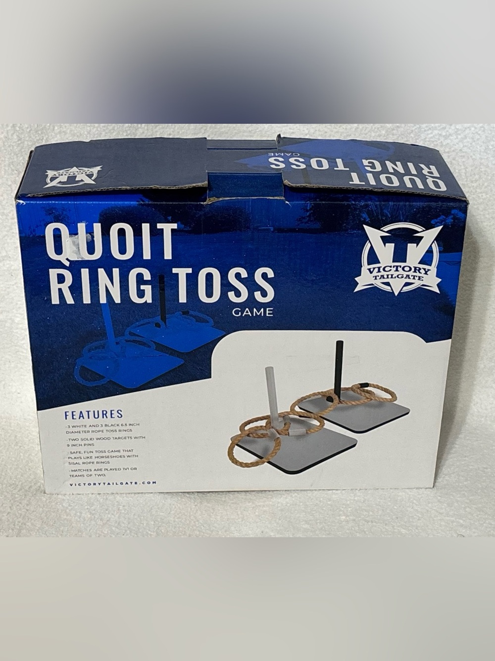 Quoit Ring Toss Game - Blue and White